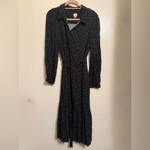 a new day Black Animal Print Long Sleeve Dress